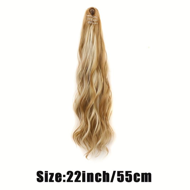 Long Curly Wavy Claw Ponytail Clip In Hair Extensions Natural Look Daily Use