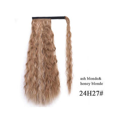 Long Wave Ponytail Wrap Around Synthetic Ponytail Curly Wave Clip In Hairpiece