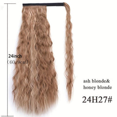 Long Wave Ponytail Wrap Around Synthetic Ponytail Curly Wave Clip In Hairpiece