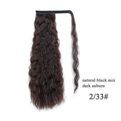Long Wave Ponytail Wrap Around Synthetic Ponytail Curly Wave Clip In Hairpiece