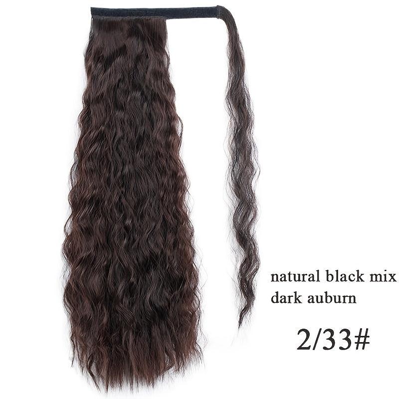 Long Wave Ponytail Wrap Around Synthetic Ponytail Curly Wave Clip In Hairpiece