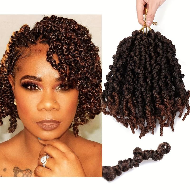 4Packs 10inch Pretwisted Spring Twist Crochet Hair Extension Short Curly Braids