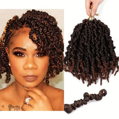4Packs 10inch Pretwisted Spring Twist Crochet Hair Extension Short Curly Braids