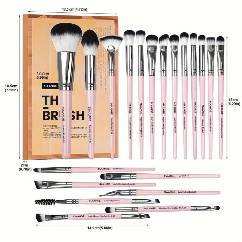 20pcs Makeup Brush Set Portable Case Foundation Powder Make Up Brushes Gift
