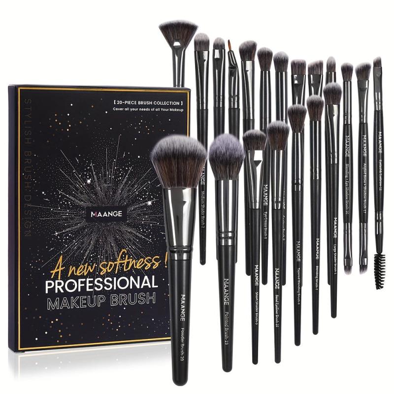 20pcs Makeup Brush Set Portable Case Foundation Powder Make Up Brushes Gift