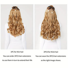 Long Wavy Clip In Hair Extensions, Beach Blonde