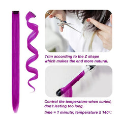 12 Pcs 50 Colorful Straight Hair Pieces Clip In Hair Extensions For Women Girls