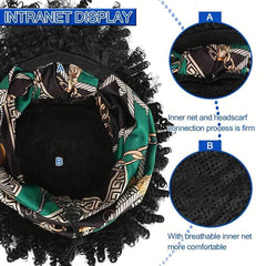 Short Afro Kinky Curly Headband Wig for Women Synthetic Hair 15-24 cm