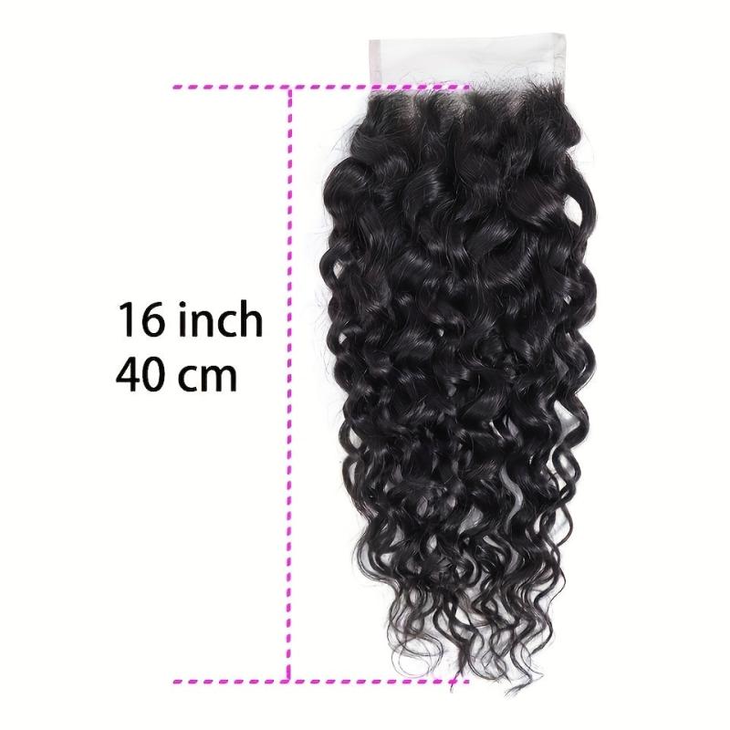4x4 Water Wave Lace Closure 100% Human Hair Brazilian Curly Wave Closure