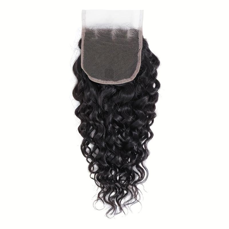 4x4 Water Wave Lace Closure 100% Human Hair Brazilian Curly Wave Closure