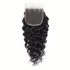 4x4 Water Wave Lace Closure 100% Human Hair Brazilian Curly Wave Closure