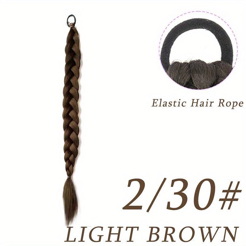 Synthetic Ponytail Extension Boxing Braids Chignon Tail 58cm Brown Braid