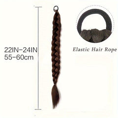 Synthetic Ponytail Extension Boxing Braids Chignon Tail 58cm Brown Braid