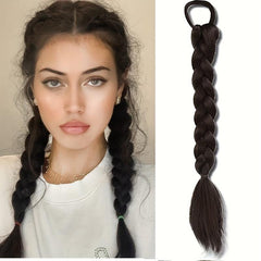 Synthetic Ponytail Extension Boxing Braids Chignon Tail 58cm Brown Braid