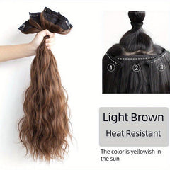 3pcs Set Long Wavy Clip In Curly Hair Extensions For Women