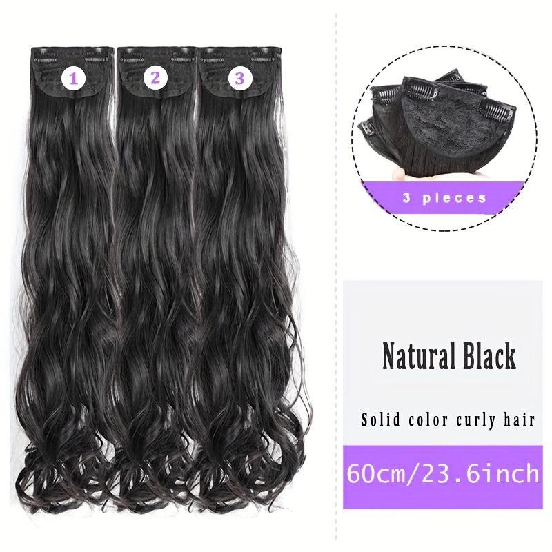 3pcs Set Long Wavy Clip In Curly Hair Extensions For Women
