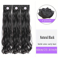 3pcs Set Long Wavy Clip In Curly Hair Extensions For Women