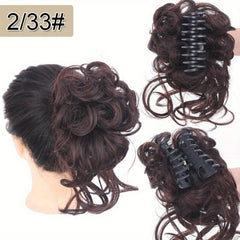 Messy Hair Bun Scrunchies Curly Wavy Chignon Extension Dark Brown