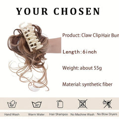 Messy Hair Bun Scrunchies Curly Wavy Chignon Extension Dark Brown