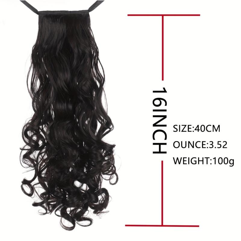 Long Curly Ponytail with Ribbon, Curly Ponytail