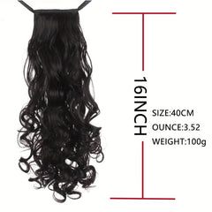 Long Curly Ponytail with Ribbon, Curly Ponytail