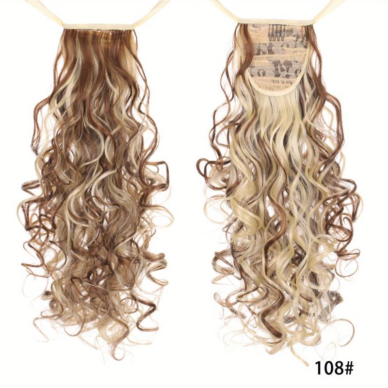 Long Curly Ponytail with Ribbon, Curly Ponytail