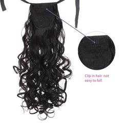 Long Curly Ponytail with Ribbon, Curly Ponytail