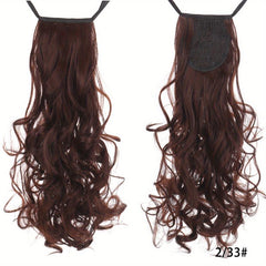 Long Curly Ponytail with Ribbon, Curly Ponytail