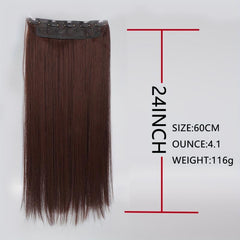 Natural Looking Long Straight 5 Clips Hair Extensions