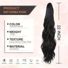 50 8 Cm Long Wacy Ponytail Extension Claw Clip In Hair Extensions For Women