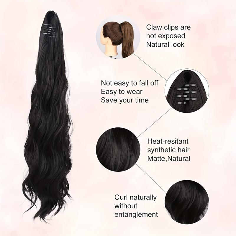 50 8 Cm Long Wacy Ponytail Extension Claw Clip In Hair Extensions For Women