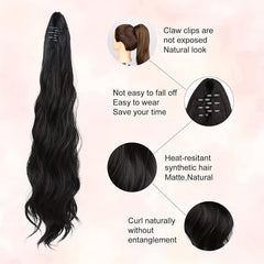 50 8 Cm Long Wacy Ponytail Extension Claw Clip In Hair Extensions For Women