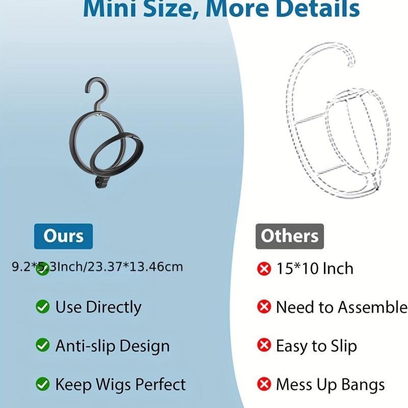 3pcs Hanging Wig Stand Portable Wig Hanger For Multiple Wigs