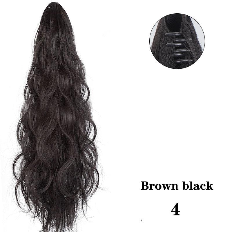 Curly Ponytail Extension Claw Clip Long Wavy Hairpieces Women's Natural Look