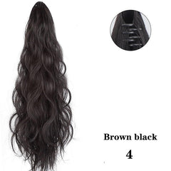 Curly Ponytail Extension Claw Clip Long Wavy Hairpieces Women's Natural Look