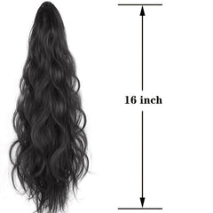 Curly Ponytail Extension Claw Clip Long Wavy Hairpieces Women's Natural Look