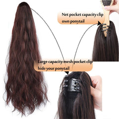 Curly Ponytail Extension Claw Clip Long Wavy Hairpieces Women's Natural Look