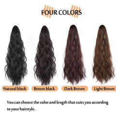 Curly Ponytail Extension Claw Clip Long Wavy Hairpieces Women's Natural Look