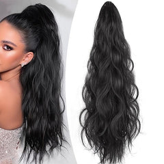 Curly Ponytail Extension Claw Clip Long Wavy Hairpieces Women's Natural Look