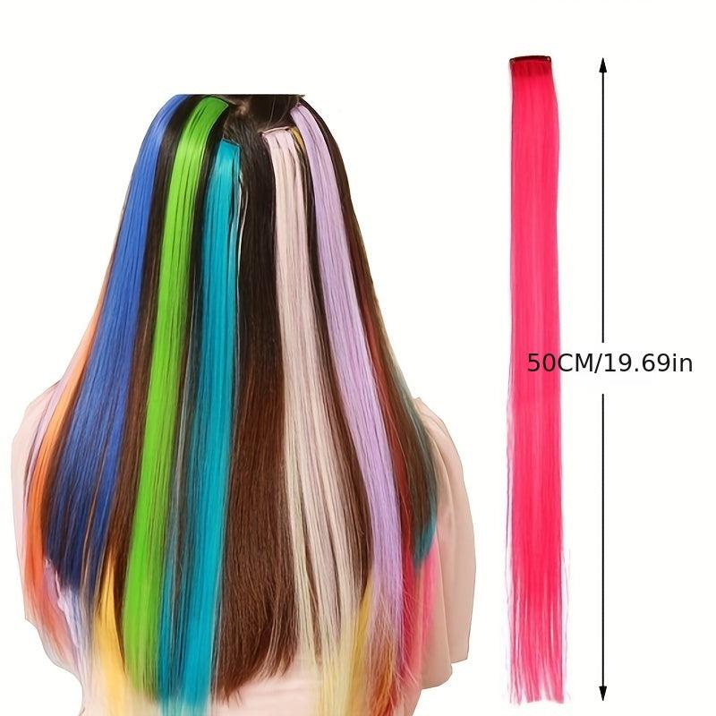 5pcs Straight Hair Extensions Clip-In Synthetic Heat Resistant Y2K Wig Pieces