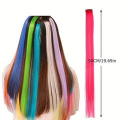 5pcs Straight Hair Extensions Clip-In Synthetic Heat Resistant Y2K Wig Pieces