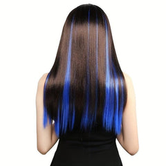 5pcs Straight Hair Extensions Clip-In Synthetic Heat Resistant Y2K Wig Pieces
