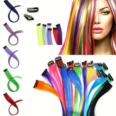 5pcs Straight Hair Extensions Clip-In Synthetic Heat Resistant Y2K Wig Pieces