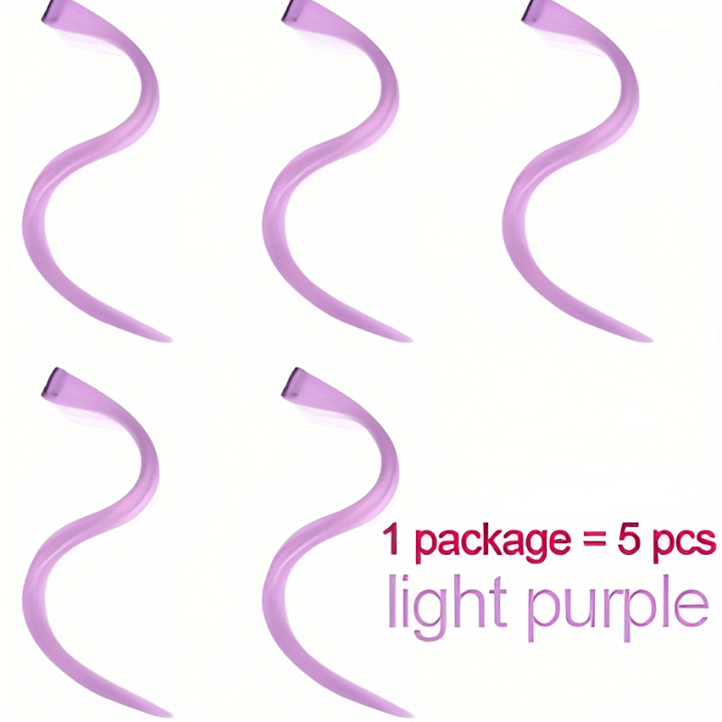 5pcs Straight Hair Extensions Clip-In Synthetic Heat Resistant Y2K Wig Pieces