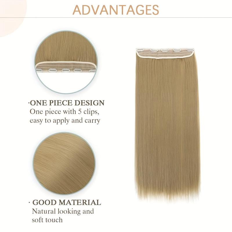 55 88 Cm 5 Clips In Long Straight Hair Extension 1 Pack 3 4 Full Head