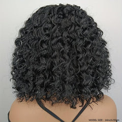 35 56 Cm Short Bob Curly Wigs Middle Part Synthetic Hair Replacement