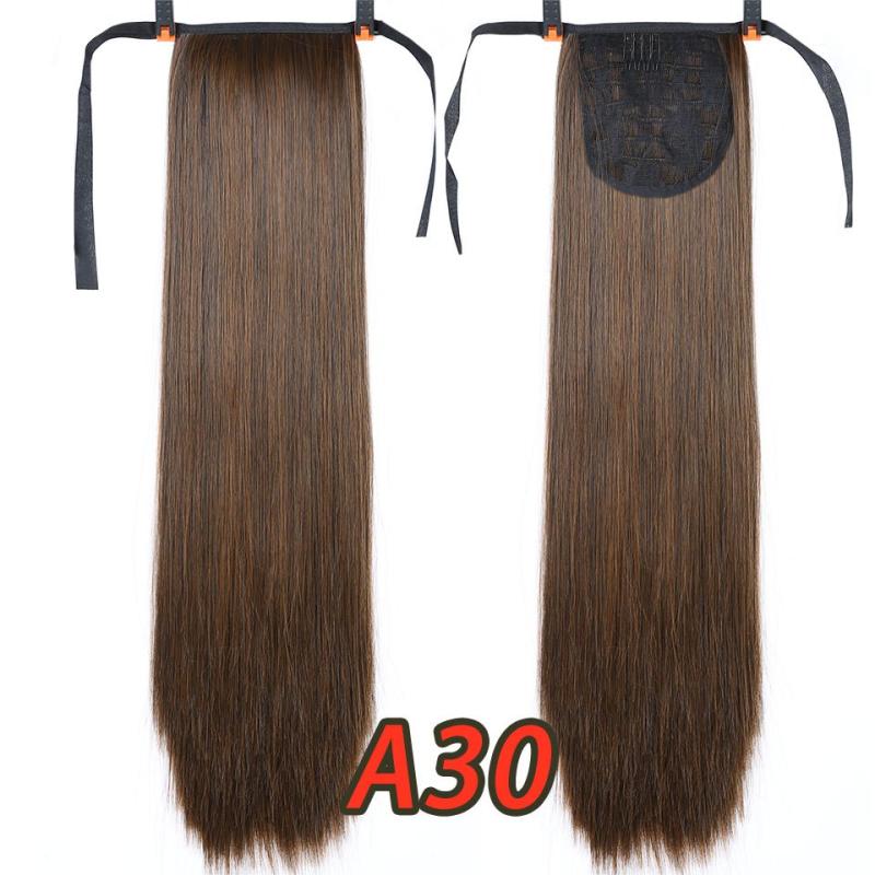 60 96 Cm Straight Hair Extensions Synthetic Clip In Ponytail Extensions