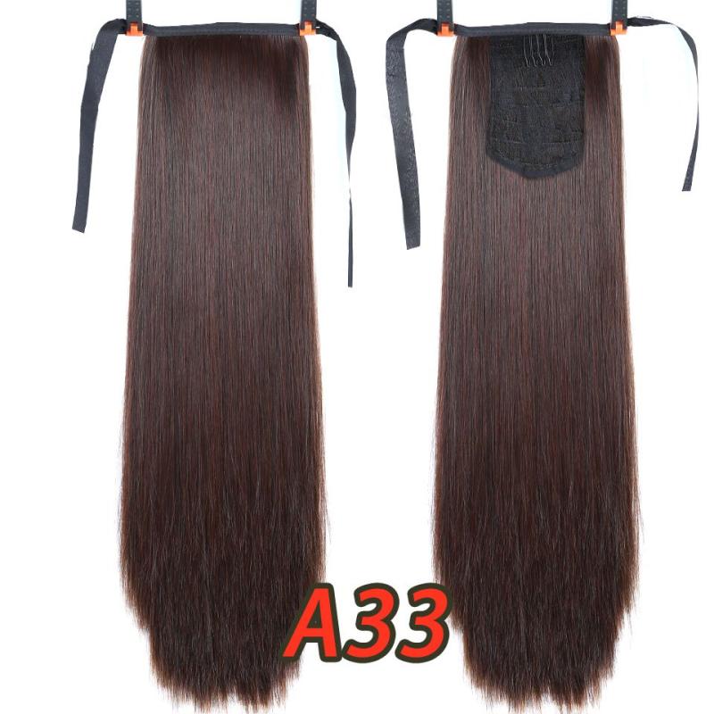 60 96 Cm Straight Hair Extensions Synthetic Clip In Ponytail Extensions