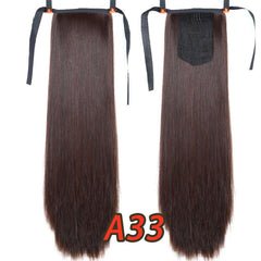 60 96 Cm Straight Hair Extensions Synthetic Clip In Ponytail Extensions
