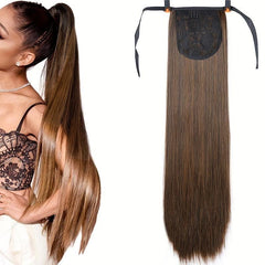 60 96 Cm Straight Hair Extensions Synthetic Clip In Ponytail Extensions